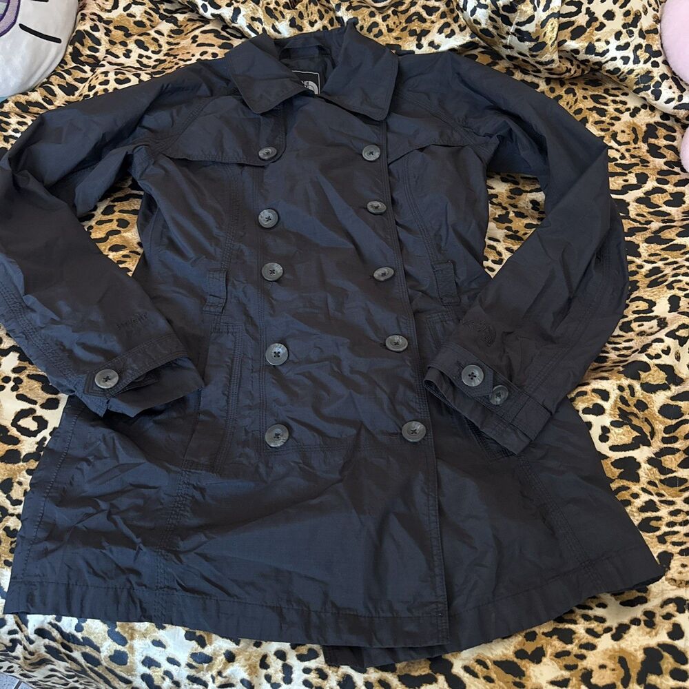 The North Face Maya Hyvent Trench Coat Womens Small Black Waterproof NO BELT
